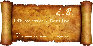 Lövenstein Bettina névjegykártya